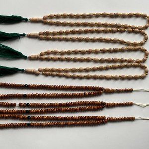 Tasbeeh Prayer Beads Handmade Tasbeh Religious Beads Real Wood Beads Lot of 7